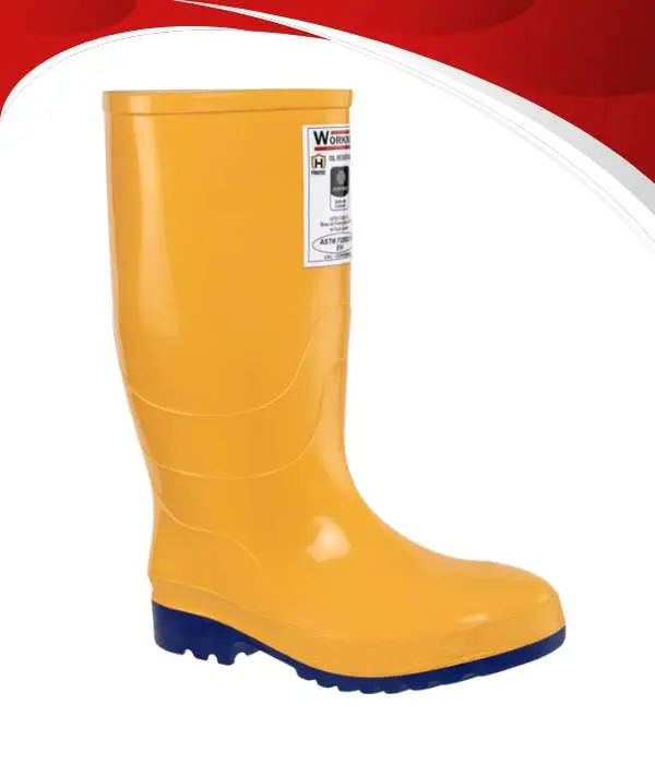 Bota workman de caucho amarilla con puntera